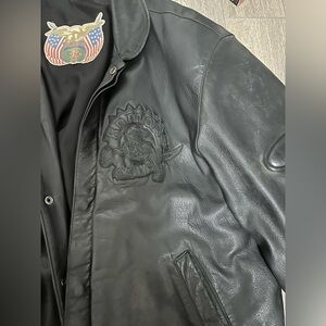 Men's Jeff Hamilton Vintage - Custom Black Leather Jacket -XL